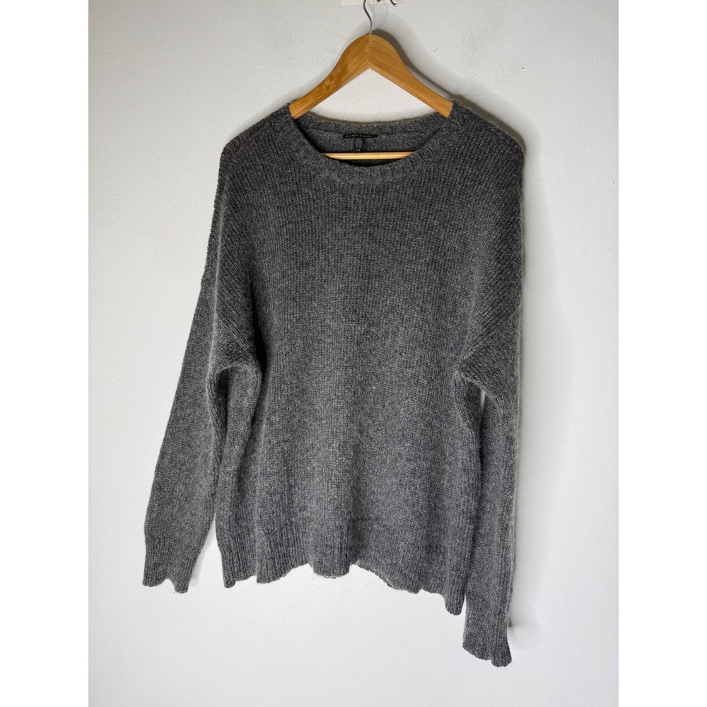 Eileen Fisher Wool Mohair Blend Crewneck Sweater Charcoal Grey Large F19MO